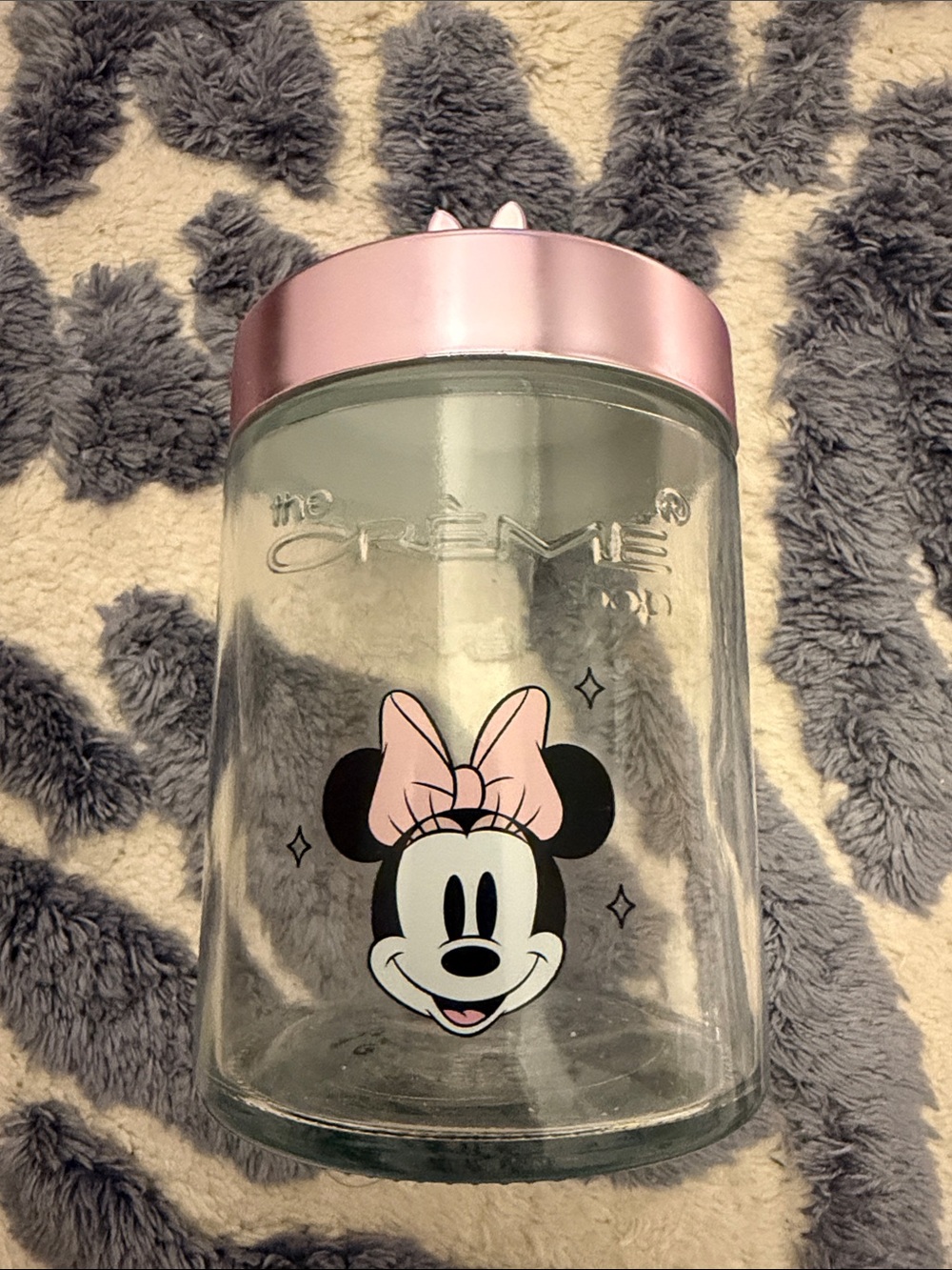 Creme x Minnie Mouse Glass Jar with Pink Metallic Lid